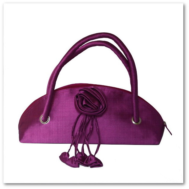 Sac rose en soie